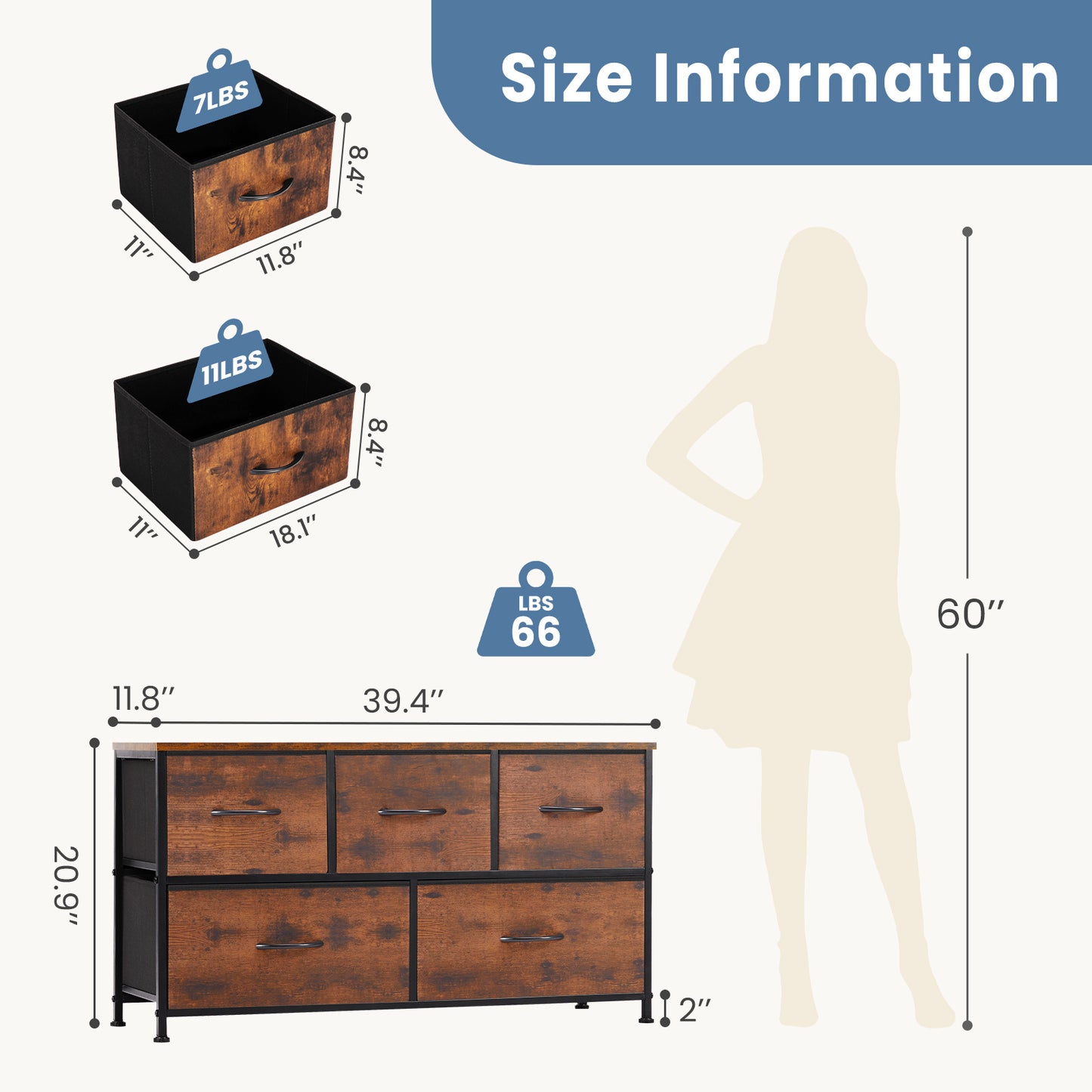 Tall Dressing Table Cloth Storage Tower