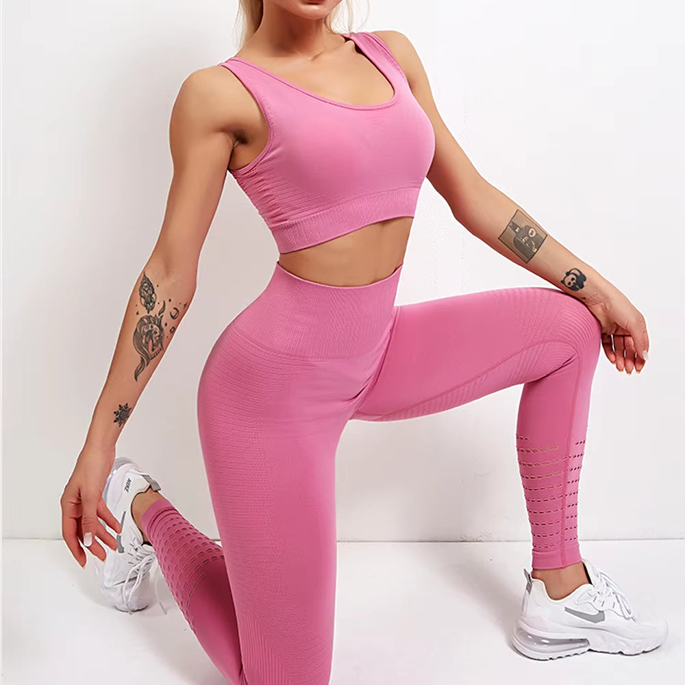 2021 New Gym Set Workout Clothes for Women Sports Bra and Leggings Suit Sports Wear Female Seamless Athletic Yoga Sets plus Size