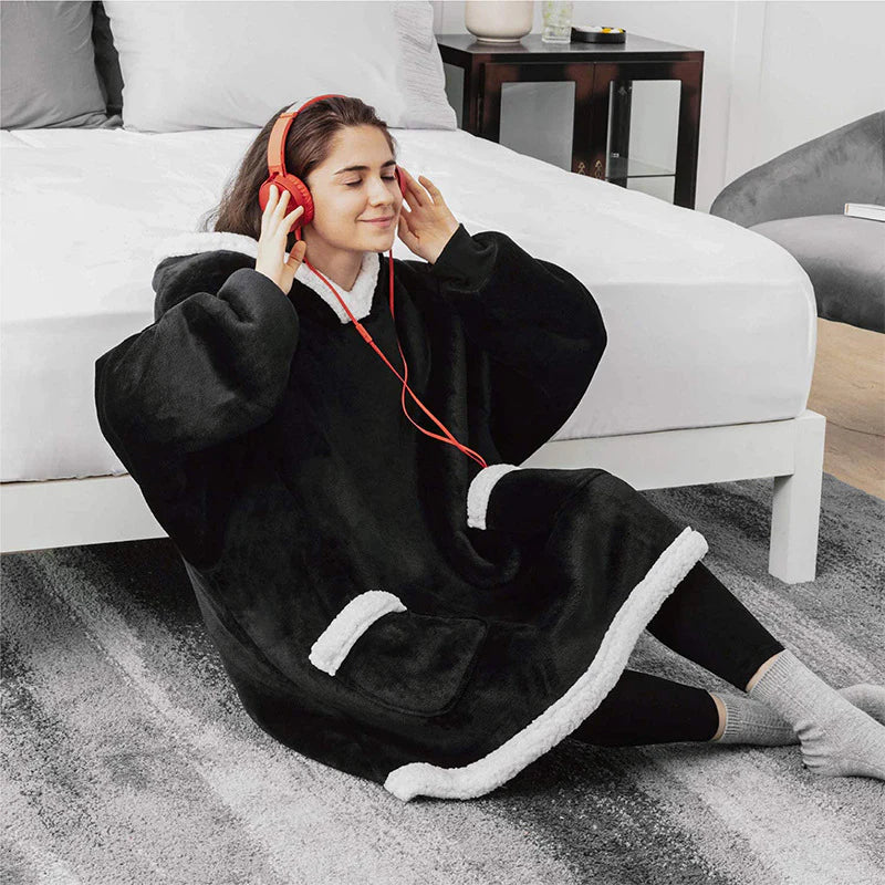 Winter TV Hoodie Blanket Winter Warm Home Clothes Women Men Oversized Pullover with Pockets