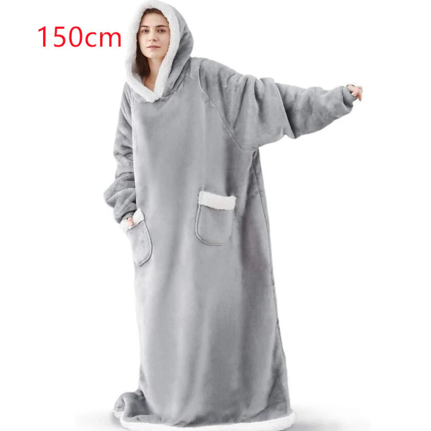 Winter TV Hoodie Blanket Winter Warm Home Clothes Women Men Oversized Pullover with Pockets